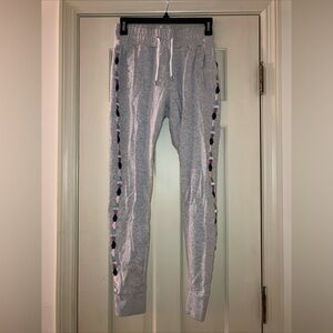 Ivory Ella Gray joggers women Embroidered Size XSM Tie